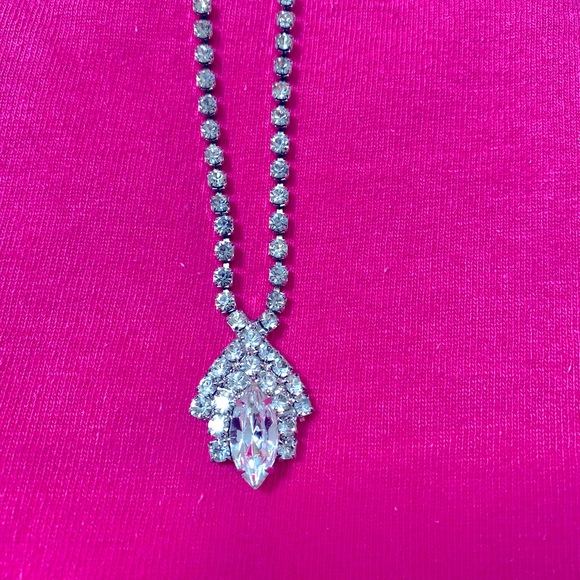 Like New Set Silver Rhinestone Necklace by Avon and Bracelet by Sarah Coventry - Picture 2 of 11